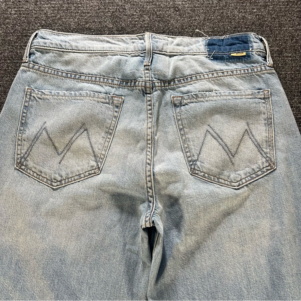 MOTHER Superior The Undercover Wide Leg Jeans Unripped Blue Wash Size 29 USA EUC - Picture 9 of 10